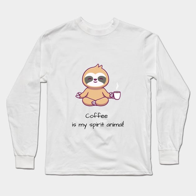 Sloth Namate Yoga and Coffee Long Sleeve T-Shirt by 617406